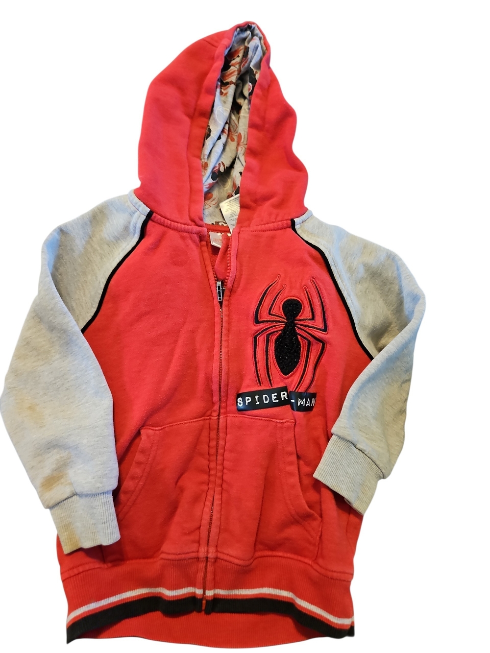 Spiderman Red & Gray Hoodie Jacket for Kids Size 5